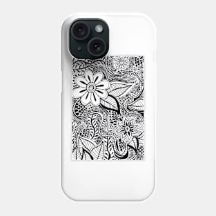 Black and White Floral Affair Phone Case