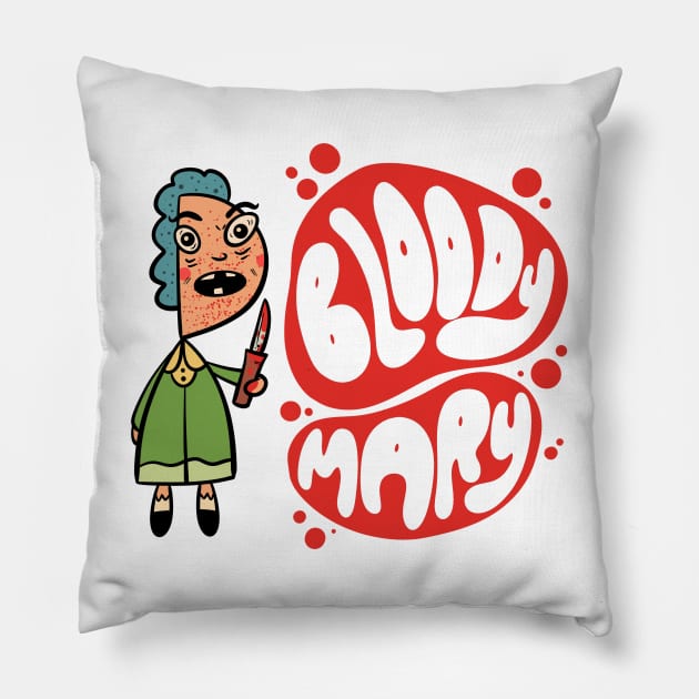 Bloody Mary - Now it's getting bloody Pillow by cartoonalarm