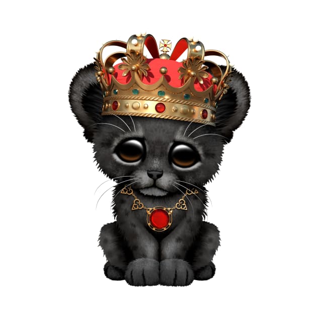 Cute Royal Black Panther Wearing Crown by jeffbartels