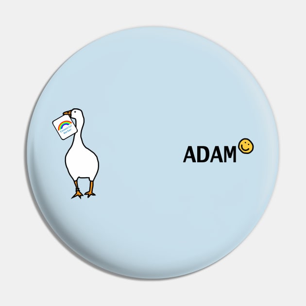 Goose Steals Adam Essential Worker Rainbow Card Pin by ellenhenryart