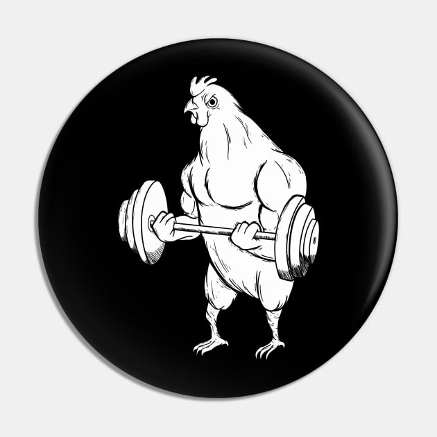 Inktober Day 5 Chicken -  Swol as cluck Pin by WeFlaps Comics Merch