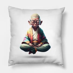 Meditating boy Pillow