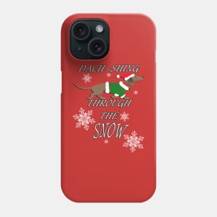 Cute Dachshund Dach-shing Through The Snow Gift Christmas Gifts Phone Case