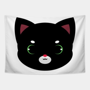 Cute Black Cat With Pink Nose Tapestry