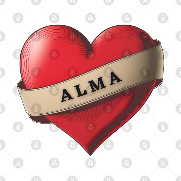Alma - Lovely Red Heart With a Ribbon by Allifreyr@gmail.com