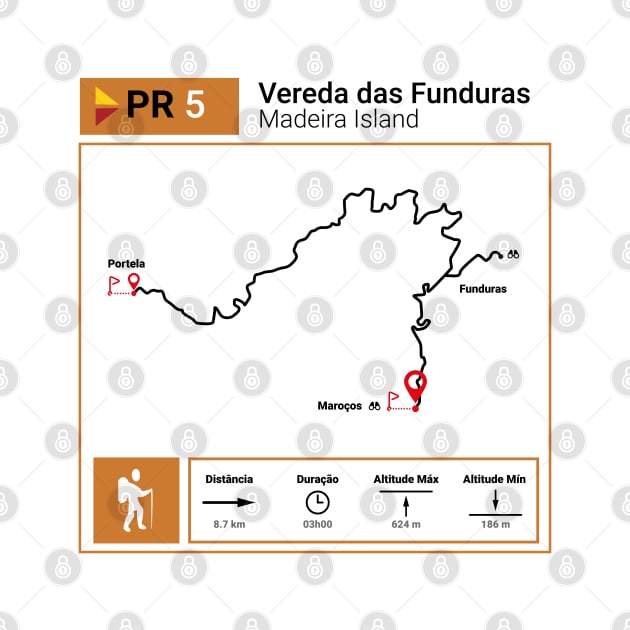 Madeira Island PR5 VEREDA DAS FUNDURAS trail map by Donaby