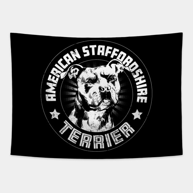 American Staffordshire Terrier Tapestry by Black Tee Inc