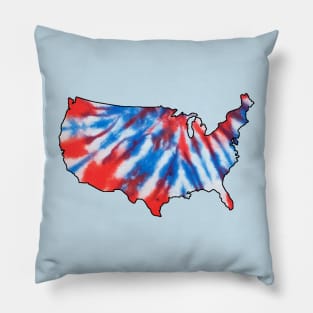 Tie dye red white and blue america - United States of America Pillow