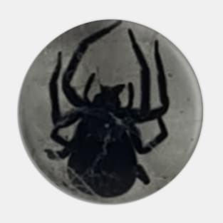 Spooky black spider Pin