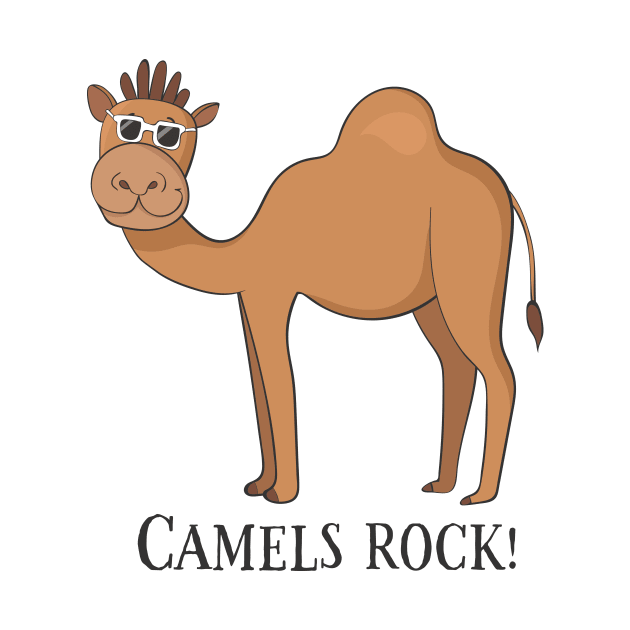 Camels Rock, Funny Cute Camel by Dreamy Panda Designs