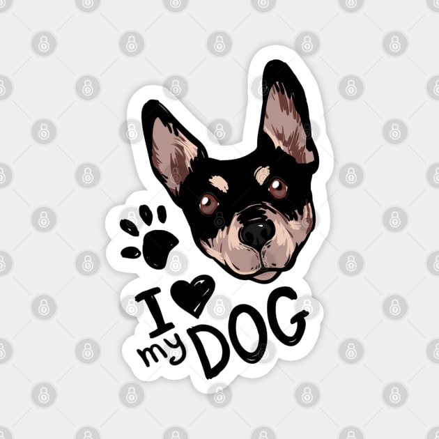 I Love My Dog Magnet by Mako Design 