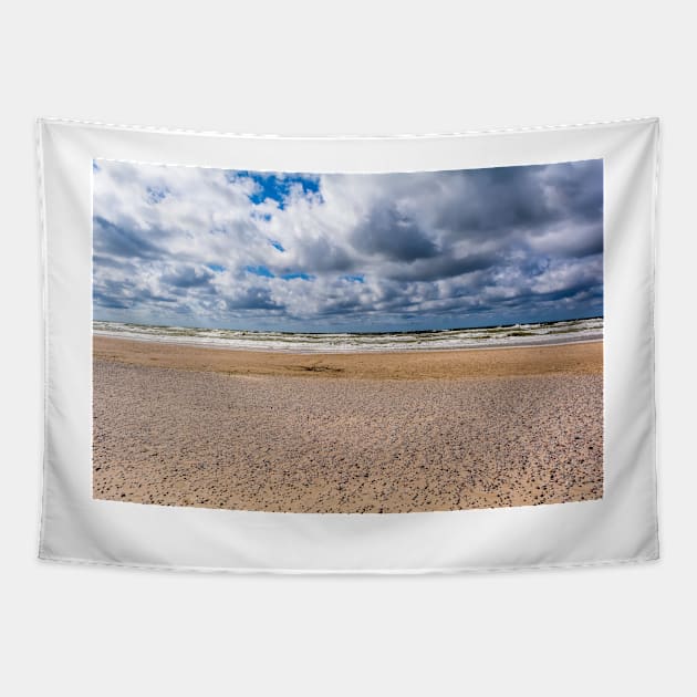 Empty Baltic sea and beach Tapestry by lena-maximova