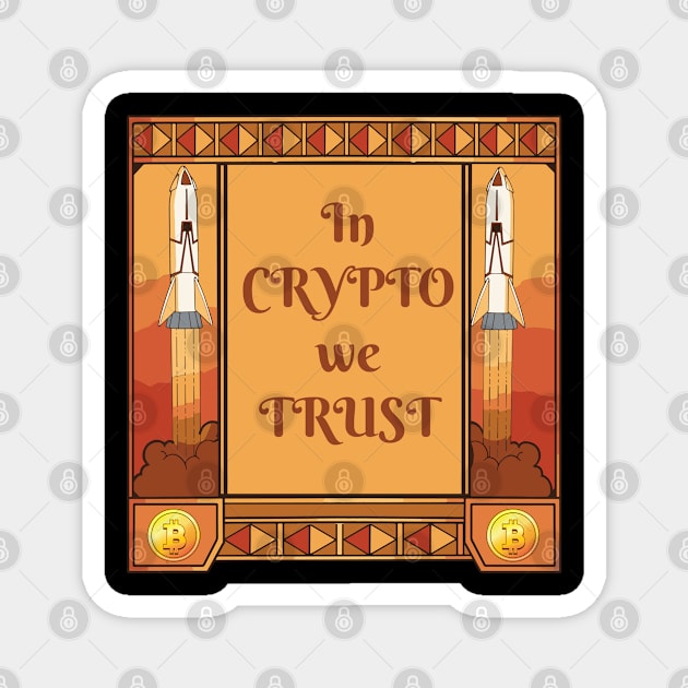 In Crypto we Trust  Crypto Hodl BTC Blockchain Bitcoin Magnet by Riffize