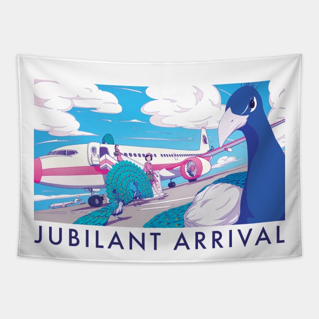 Jubilant Arrival Tapestry by jiun.design