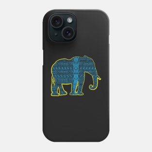 Blue Asian Elephant with Tribal pattern Phone Case