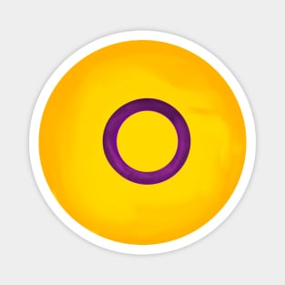 Intersex  pride flag colours circular sphere Magnet