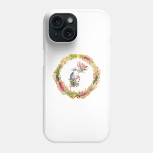 An Australian Native Floral Wreath - Christmas Kookaburra Phone Case