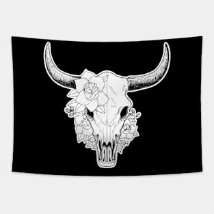 Boho Bull skull Tapestry