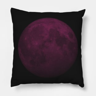 Minimal Pink Moon Mono color Moon Fake 3D Pillow