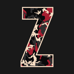 Initial Capital Letter Z Camo Alphabet Gift Women Men Boys Girls T-Shirt