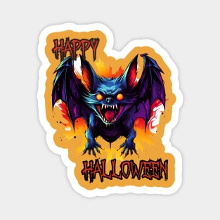 Spooky Bat Happy Halloween Magnet