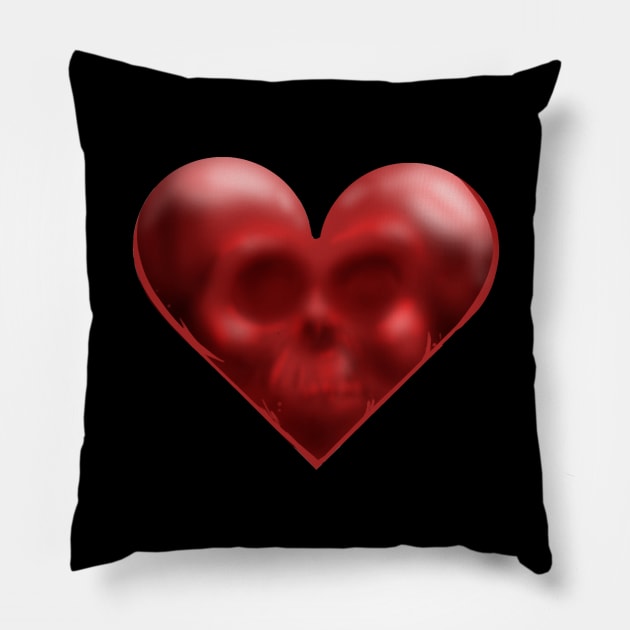 Heart Skull Pillow by SilverBaX