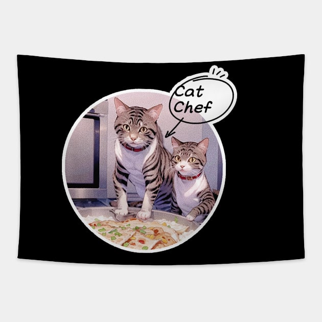 cat chef Tapestry by LycheeDesign