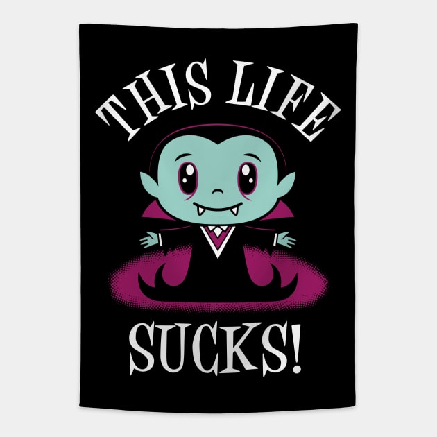 Life Sucks - Creepy Cute - Kawaii Vampire - Goth Tapestry by Nemons