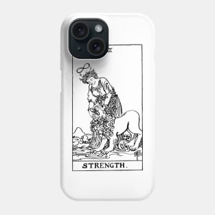 Strength Tarot in black Phone Case