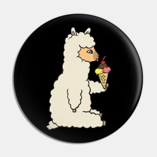 Alpaca with ice cream. Pin