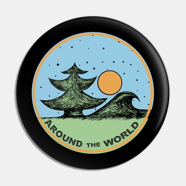 Around the world Pin by HanDraw