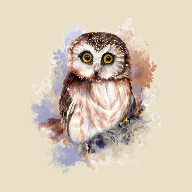 Watercolor Cute LIttle Owl by Country Mouse Studio