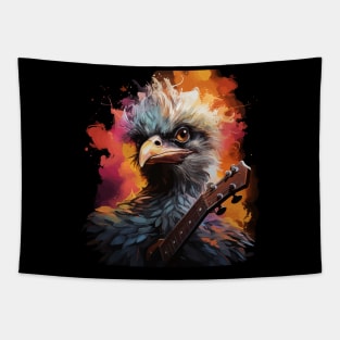 Ostrich Playing Guitar Tapestry