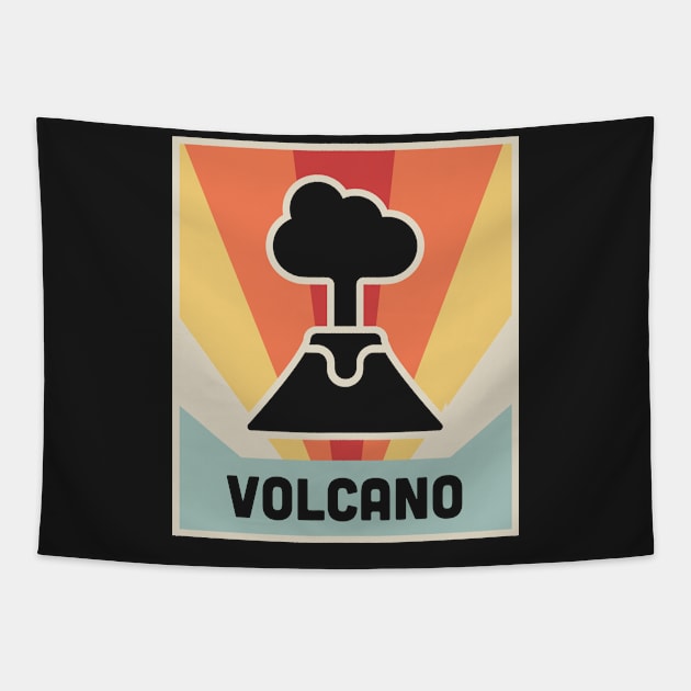 Vintage Science Geology VOLCANO Poster Tapestry by MeatMan