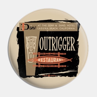 Vintage Outrigger Tiki Restaurant Distressed Pin