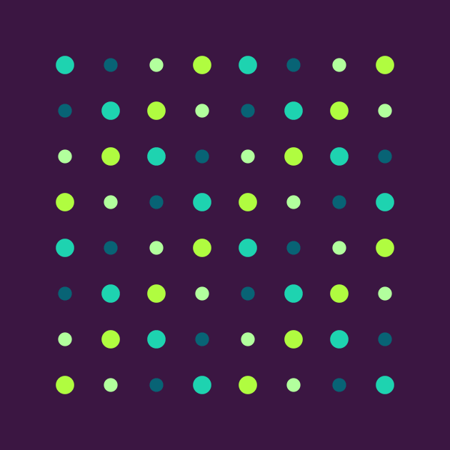 Purple, turquoise and green dots by erichristy