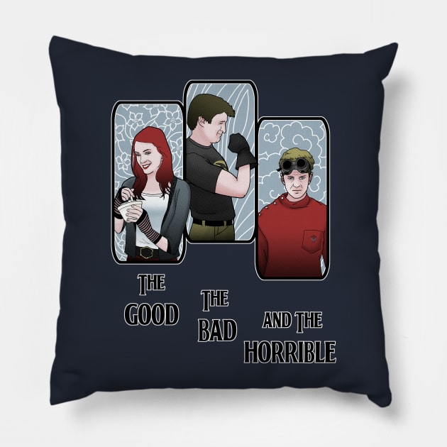 The Good, The Bad, and the Horrible Pillow by AriesNamarie