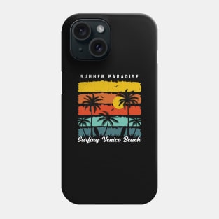 Vintage Waves Vacation Sunset Venice Beach Surfing Paradise Phone Case