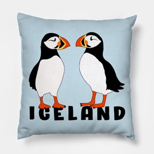 Puffin Cute Birds from Iceland Pillow