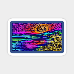 Crazy California Sunset Semi-Abstract Artwork Magnet