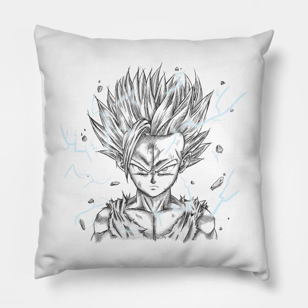 Gohan's SSJ2 Unleashed ! Pillow by SimonPdv