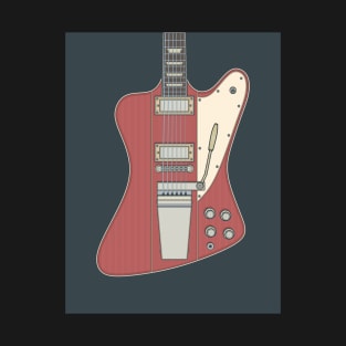 Red Vintage FBird Guitar T-Shirt