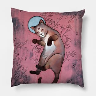 Mystical Pink Cat Pillow