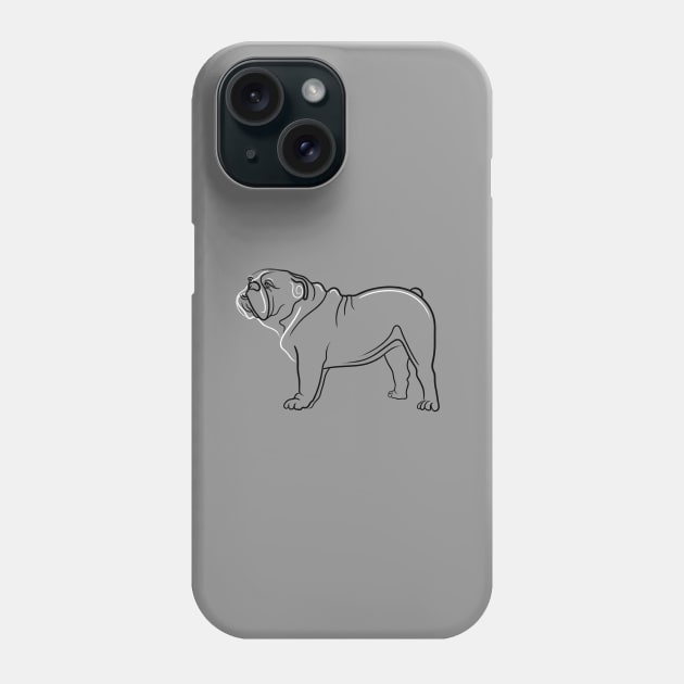 Bulldog Line Drawing Phone Case by AdamRegester