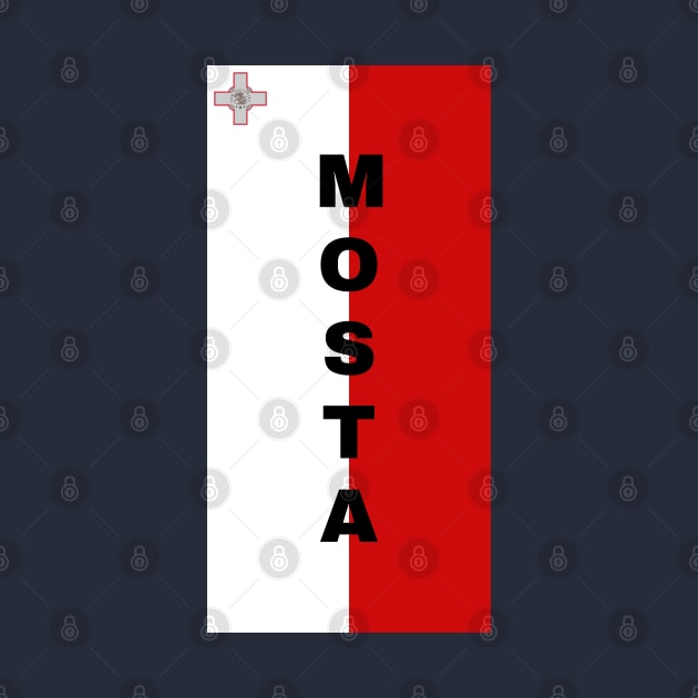 Mosta City in Malta Flag Vertical by aybe7elf