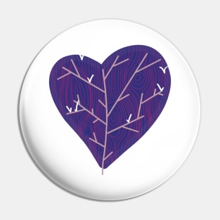 Dove Heart Tree Pin