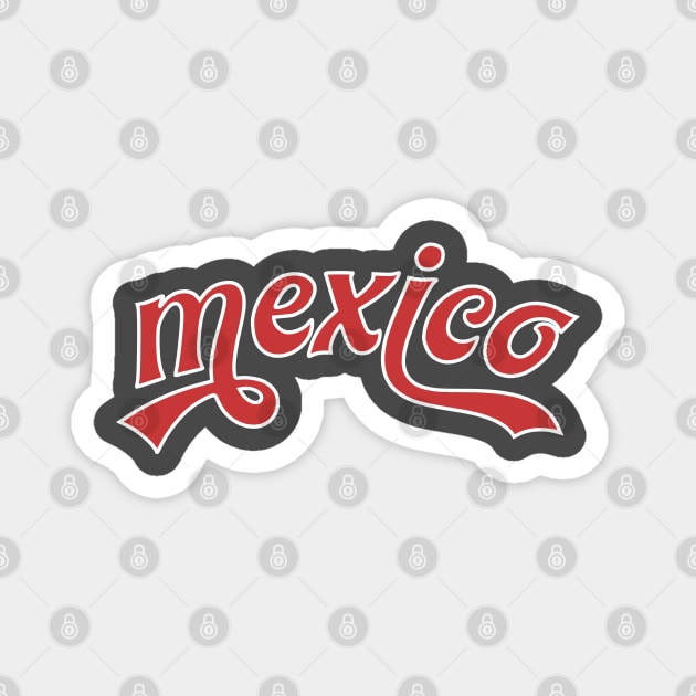 Mexico typograhy text swirl baseball Magnet by SpaceWiz95