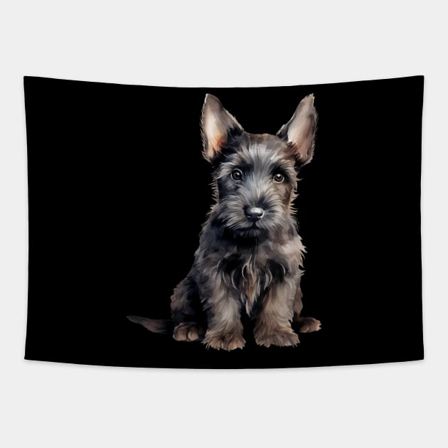 Puppy Scottish Terrier Tapestry by DavidBriotArt