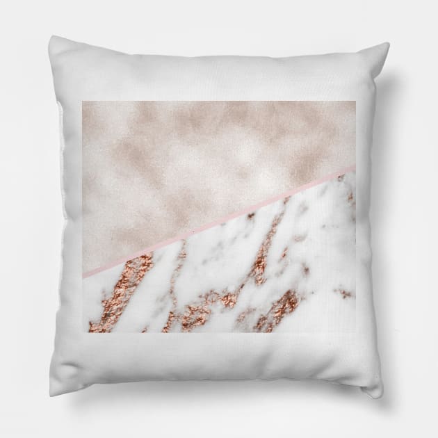 Seychelles rose gold marble Pillow by marbleco