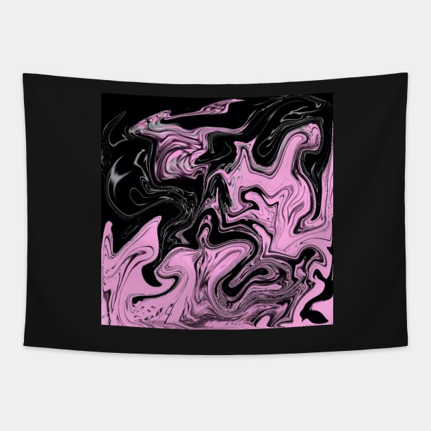 trendy fashion black pink swirls romantic paris Tapestry by Tina